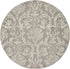 2' X 4' Gray Damask Power Loom Area Rug